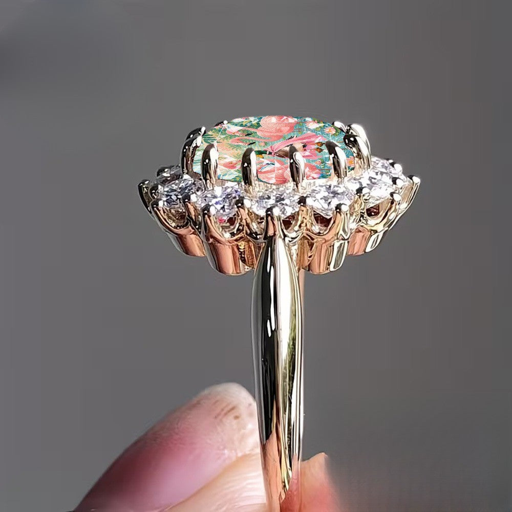 Flamingo Glass Dome Ring