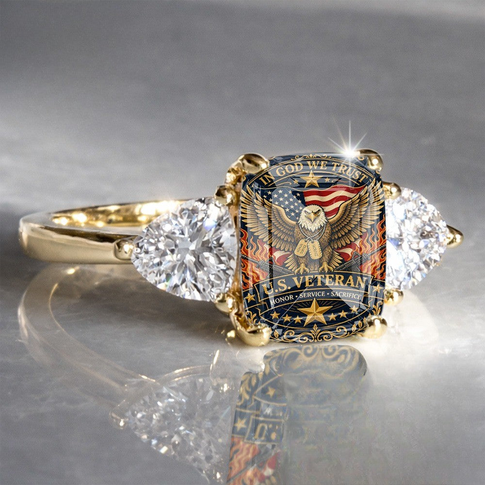 Patriotic Eagle Statement Ring