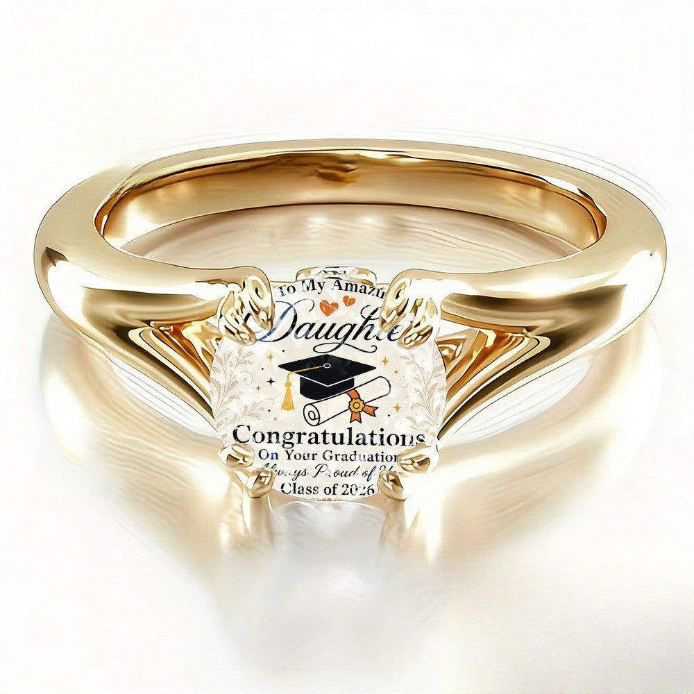 Graduation Cap Message Ring