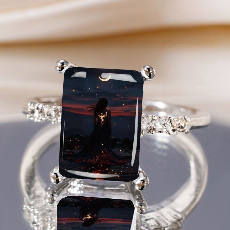 Celestial Phoenix Rectangle Ring