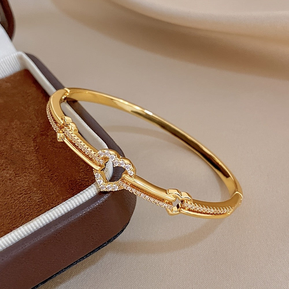 Crystal Heart Link Bracelet