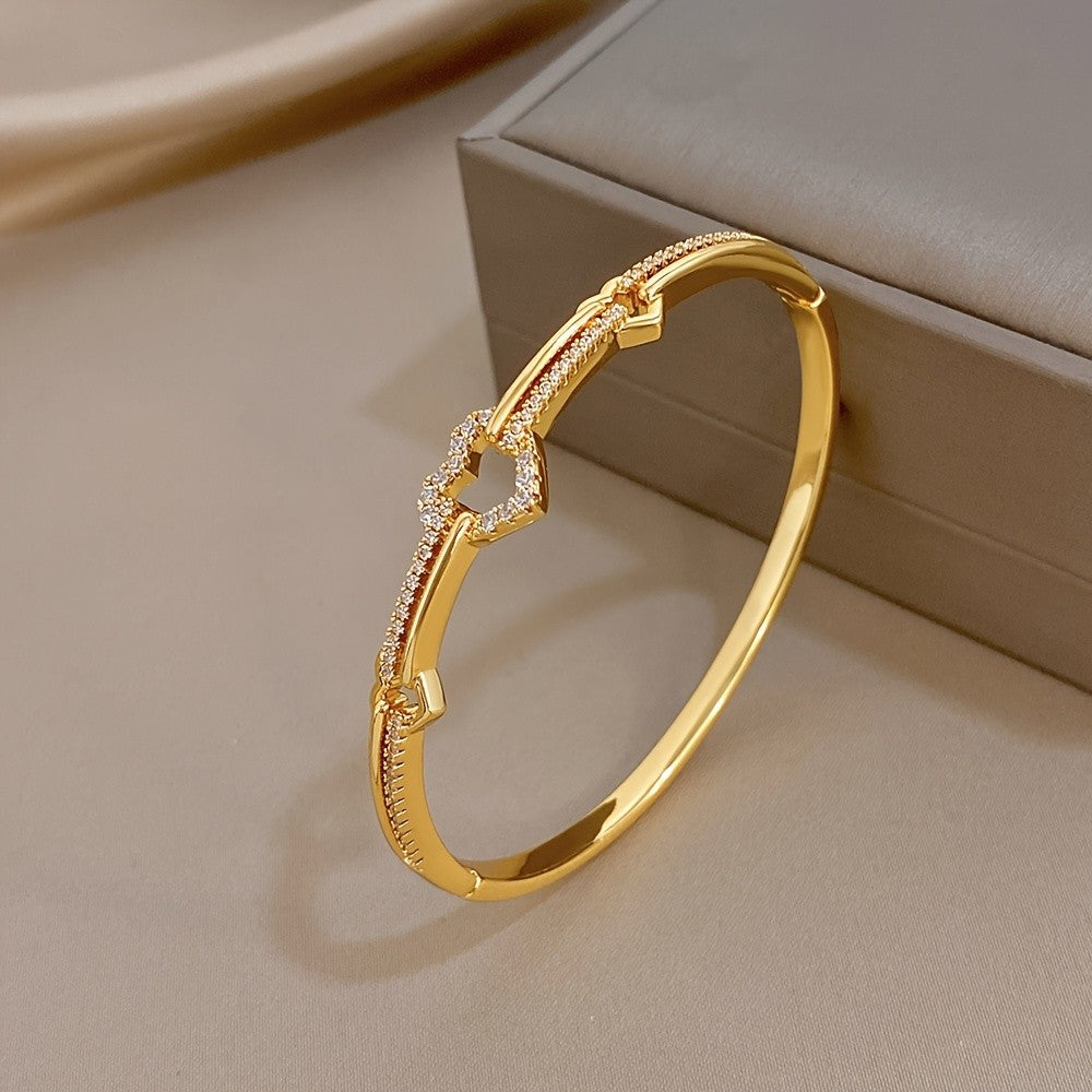 Crystal Heart Link Bracelet