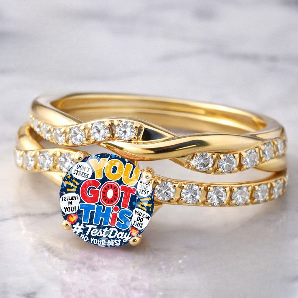 Encouragement Crystal Twist Ring