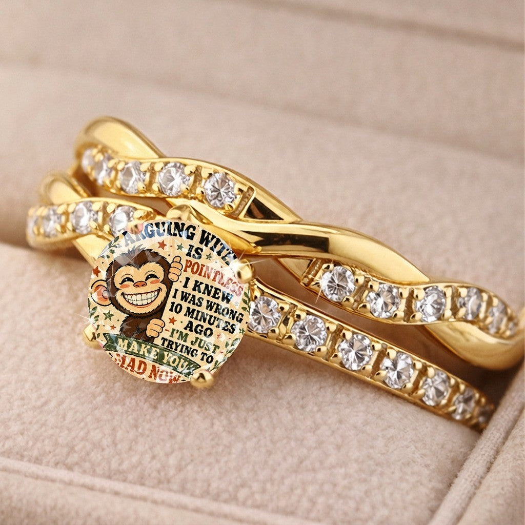 Twisted Monkey Charm Ring