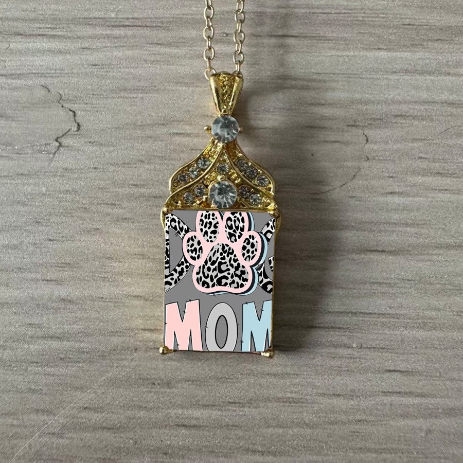 Leopard Paw Mom Necklace