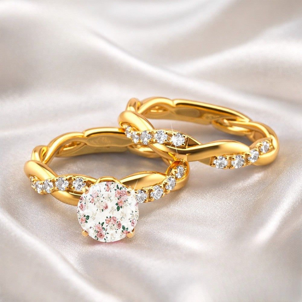 Floral Glass Twist Ring
