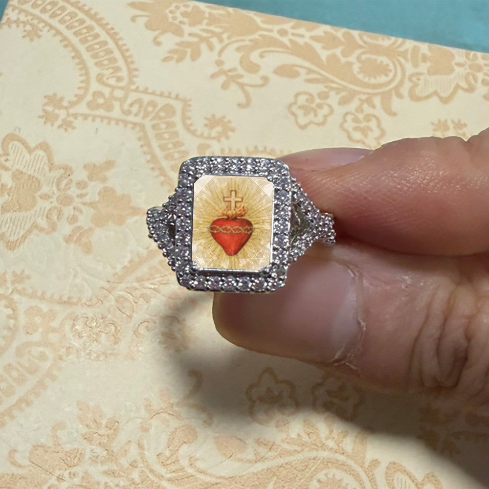 Sacred Heart Square Ring
