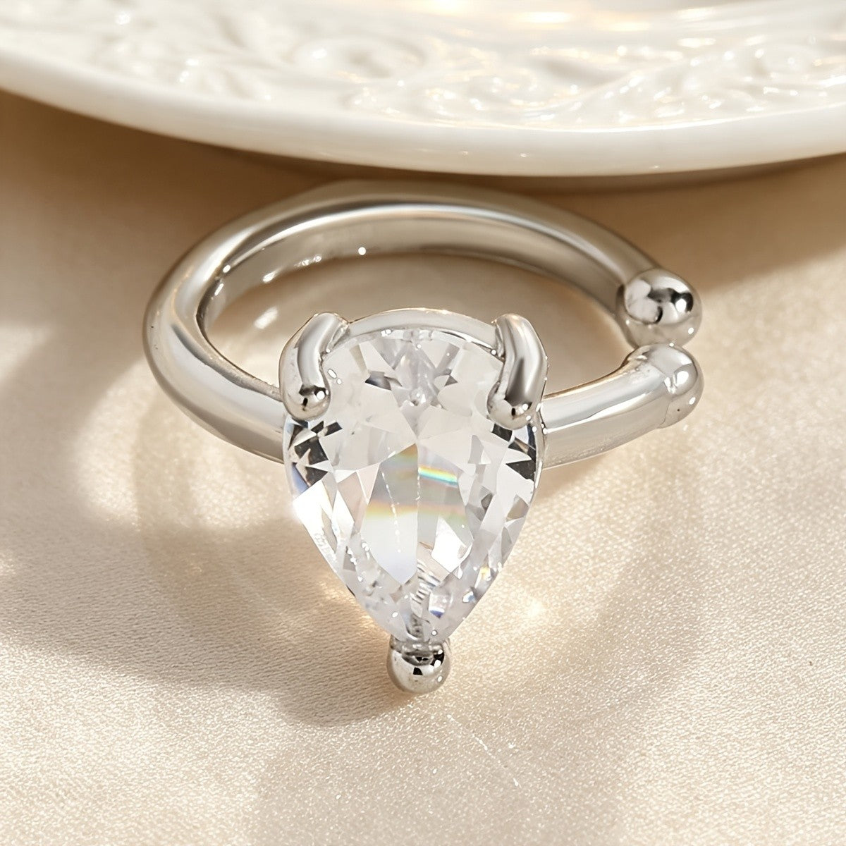 Pear Crystal Ear Cuff