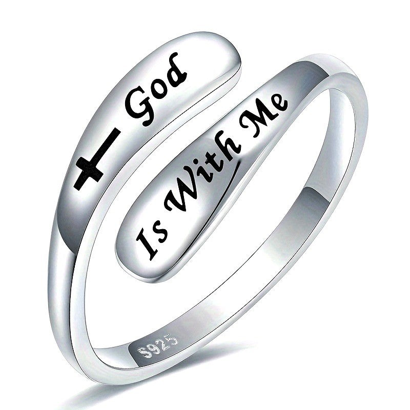 God Is With Me Open Ring