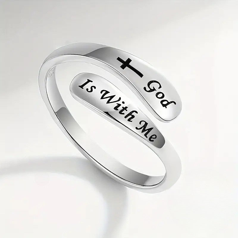 God Is With Me Open Ring