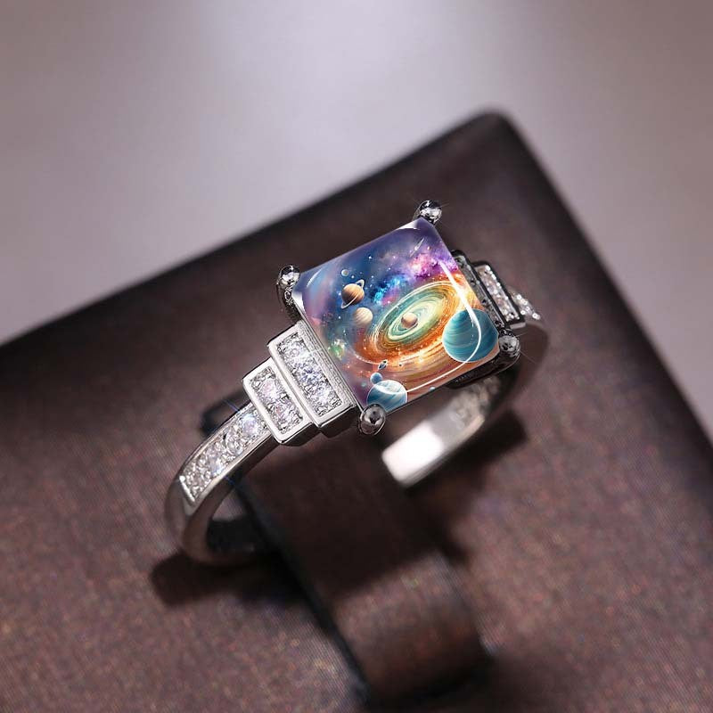 Cosmic Planets Square Ring