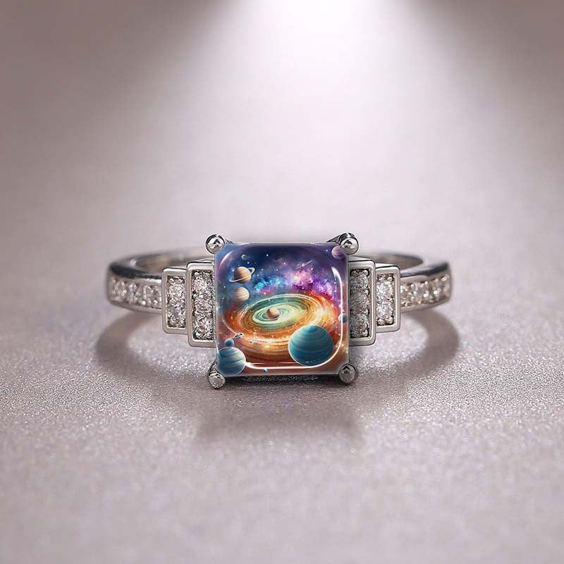 Cosmic Planets Square Ring