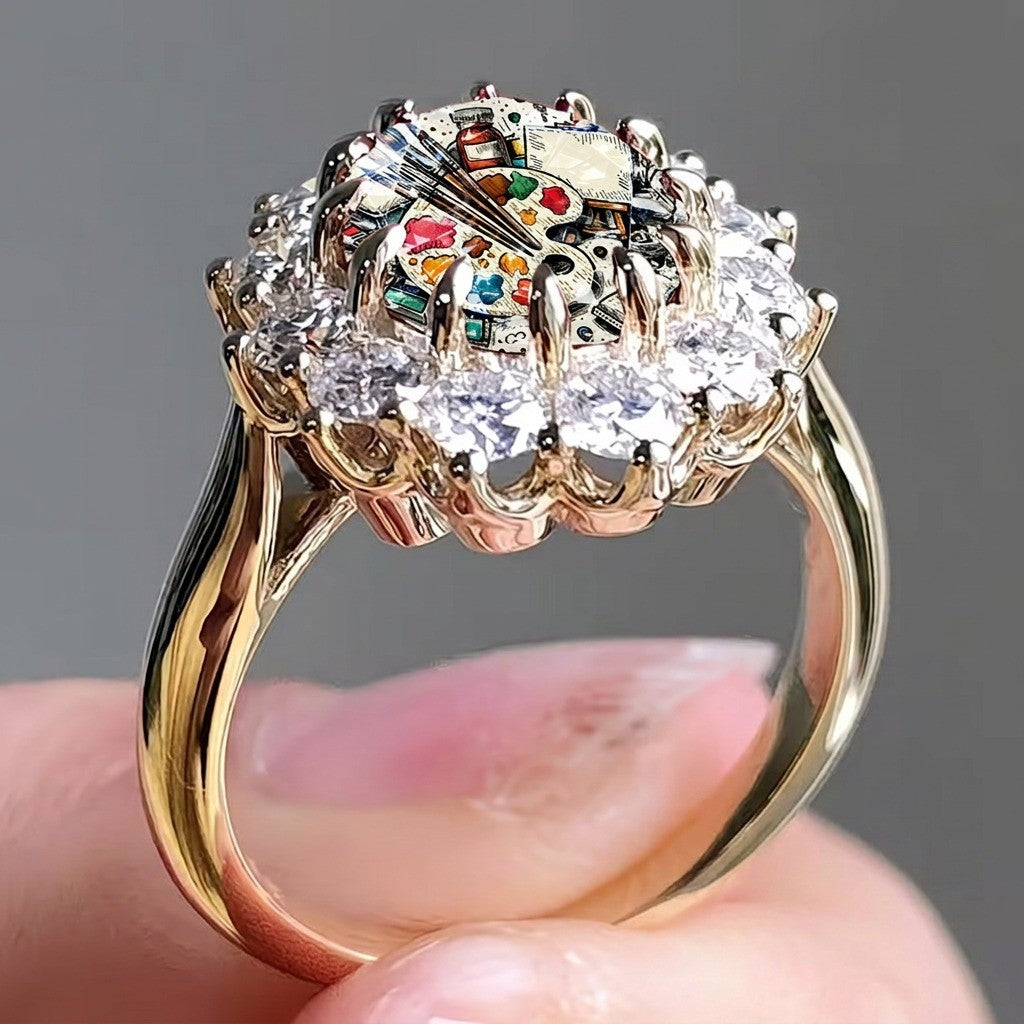 Artist Palette Statement Ring