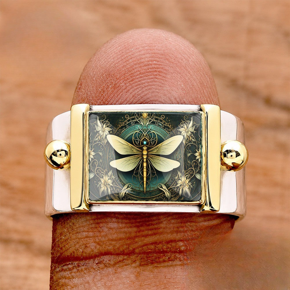 Dragonfly Square Cuff Ring