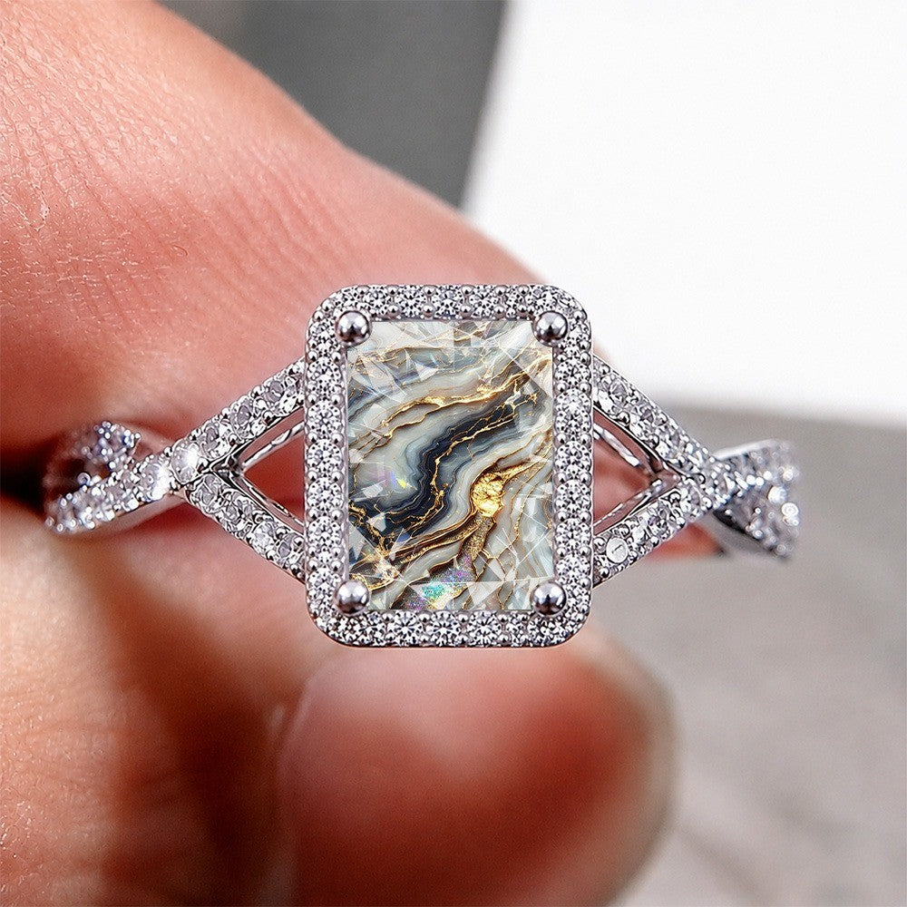 Geode Crystal Square Ring