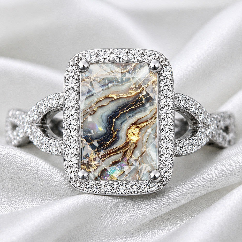 Geode Crystal Square Ring