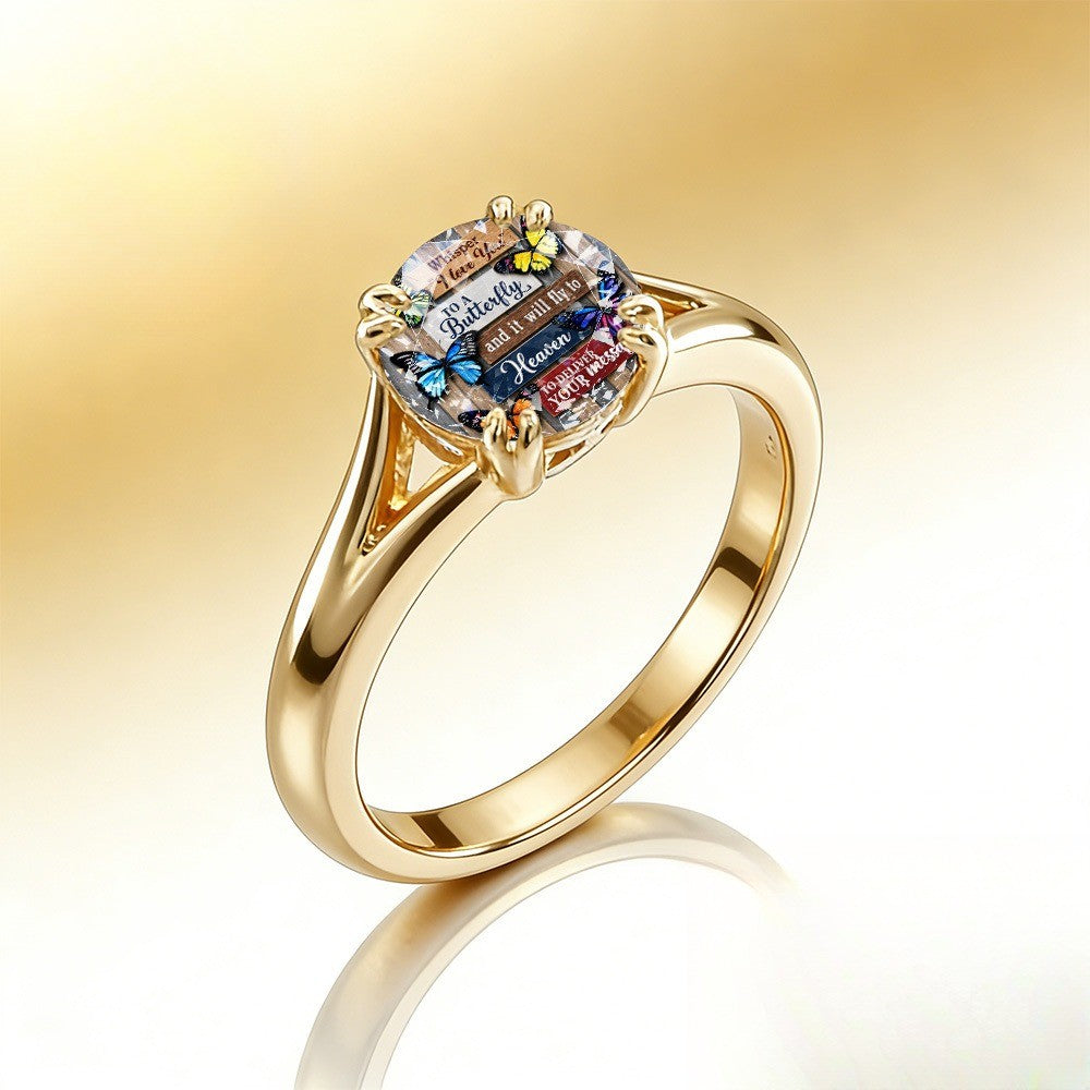 Butterfly Heaven Message Ring