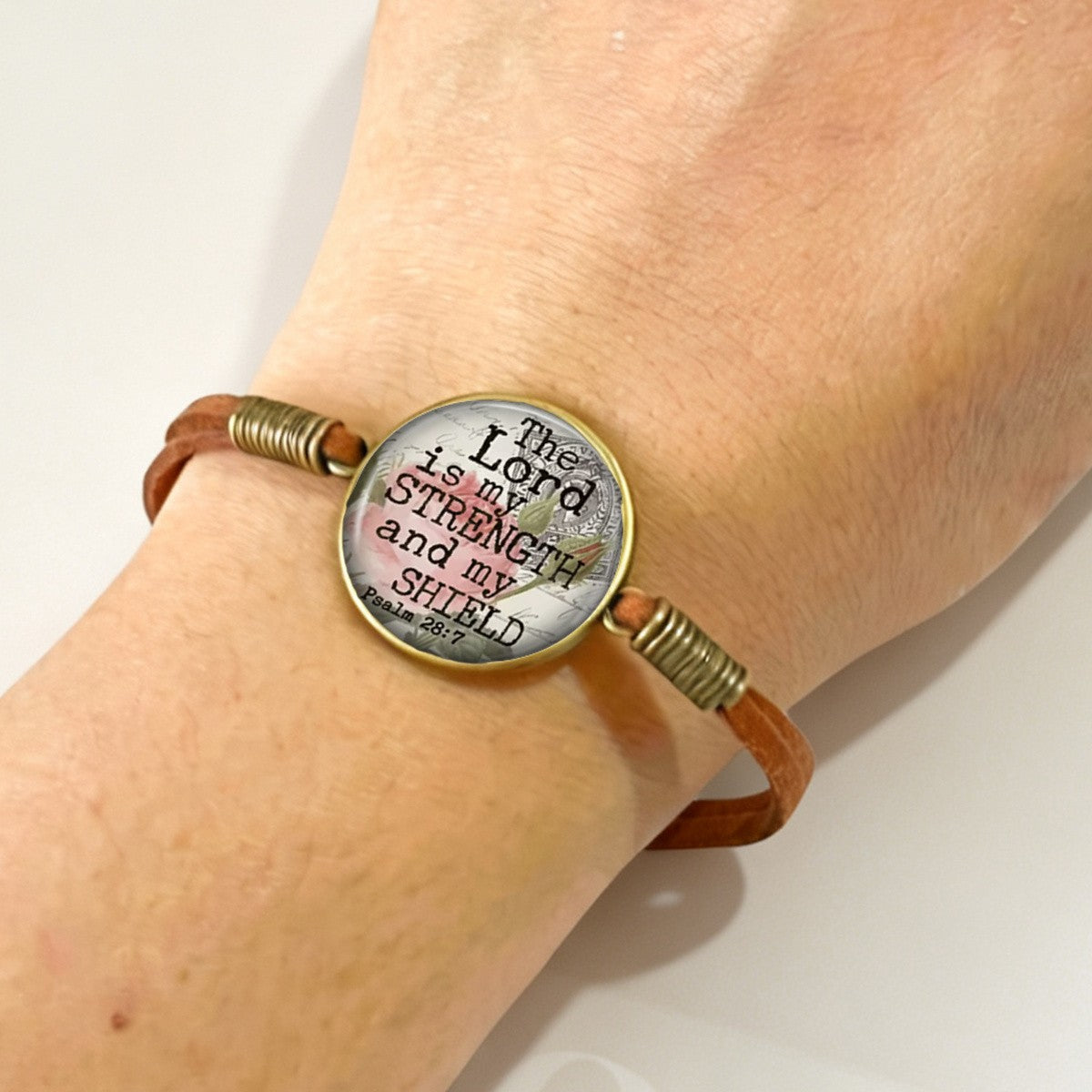 Scripture Round Cabochon Bracelet