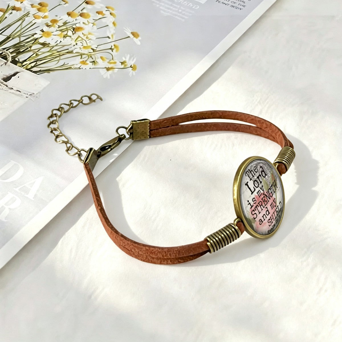 Scripture Round Cabochon Bracelet