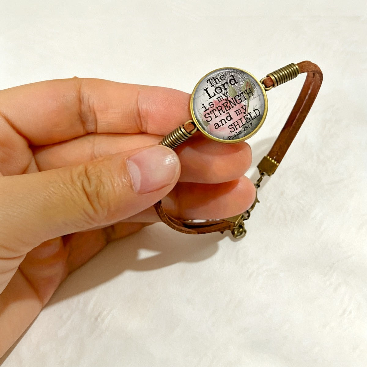 Scripture Round Cabochon Bracelet