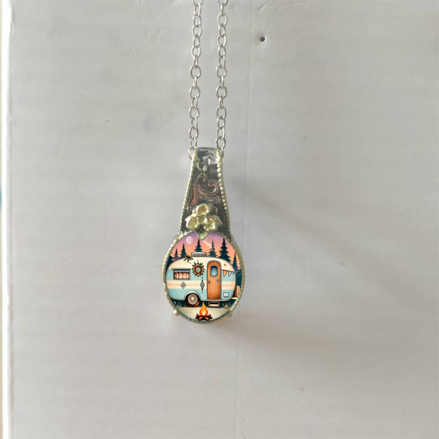 Vintage Camper Pendant Necklace