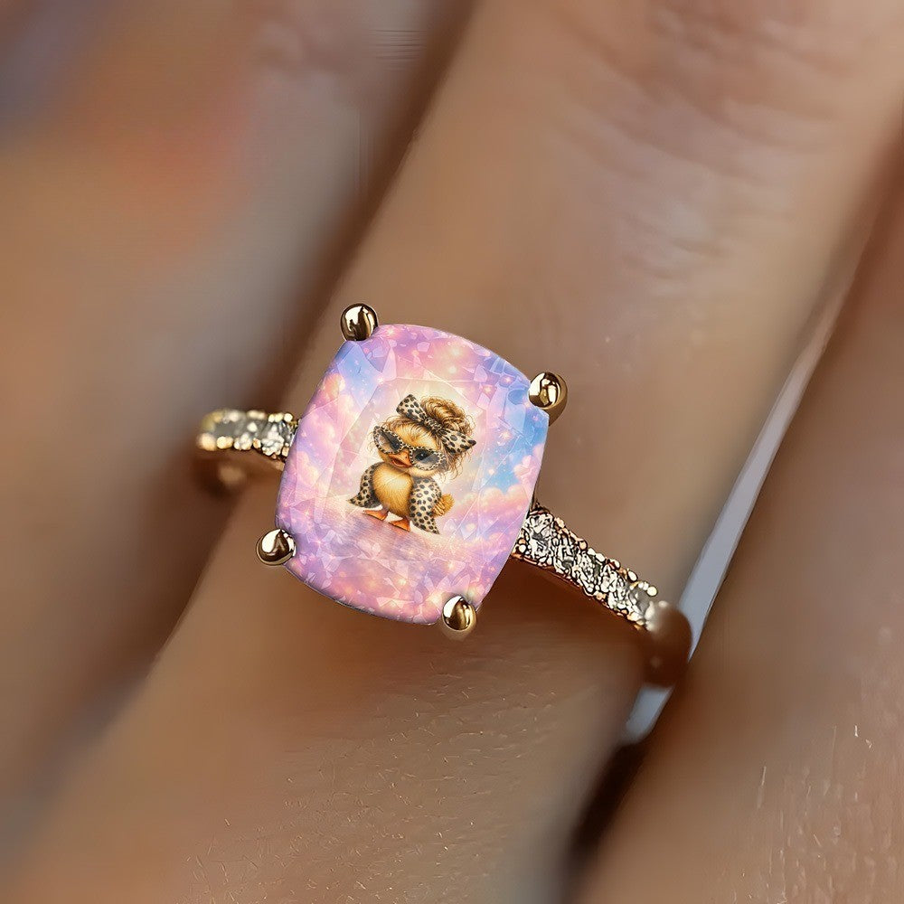 Iridescent Duck Square Ring