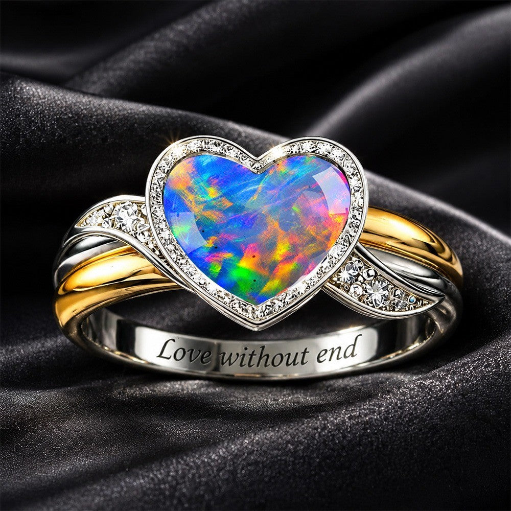 Iridescent Heart Love Ring