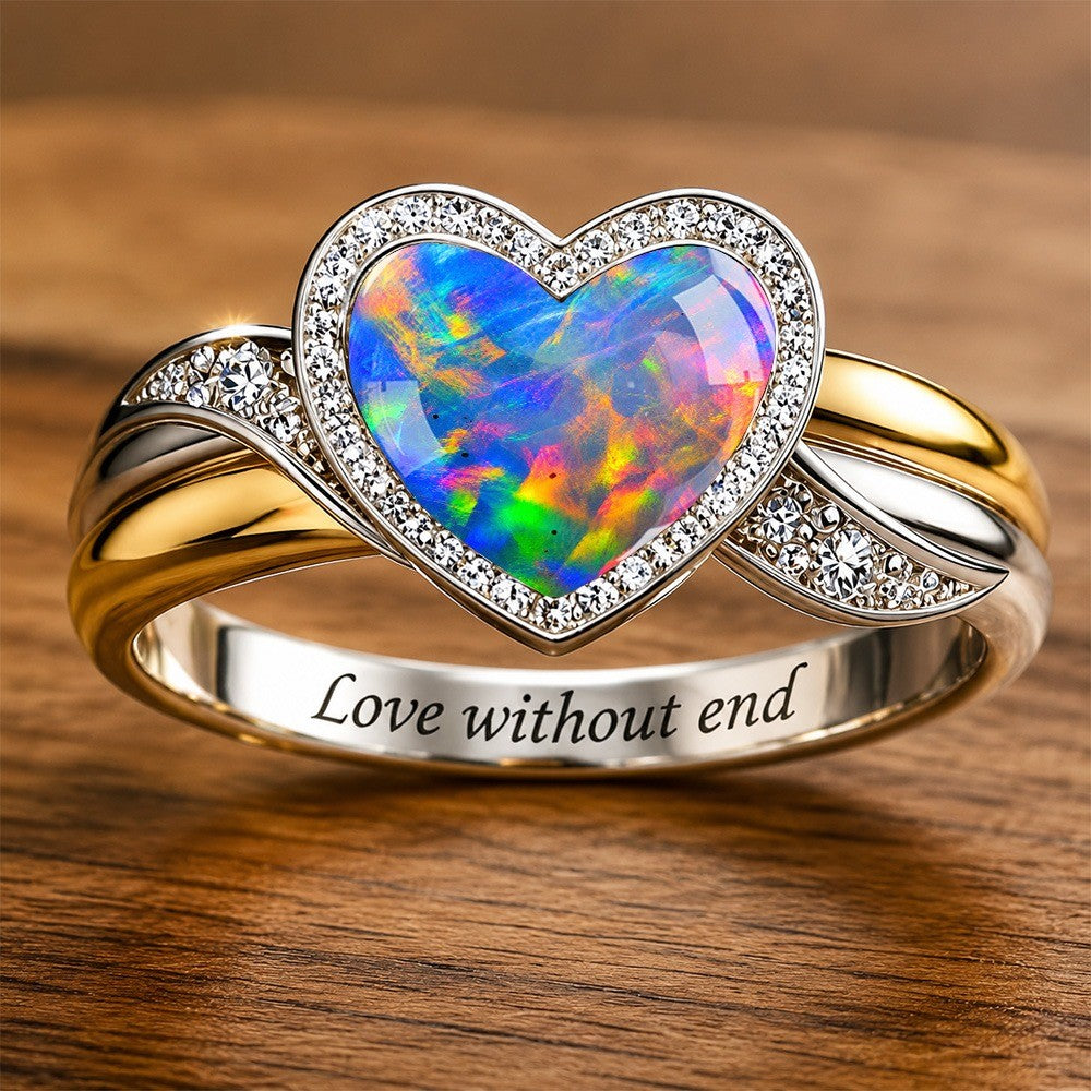 Iridescent Heart Love Ring