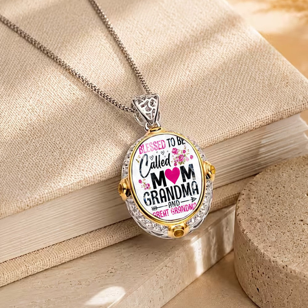 Mom Grandma Great Grandma Oval Pendant Necklace