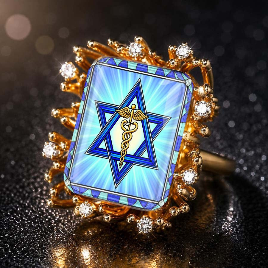 Star of David Square Ring
