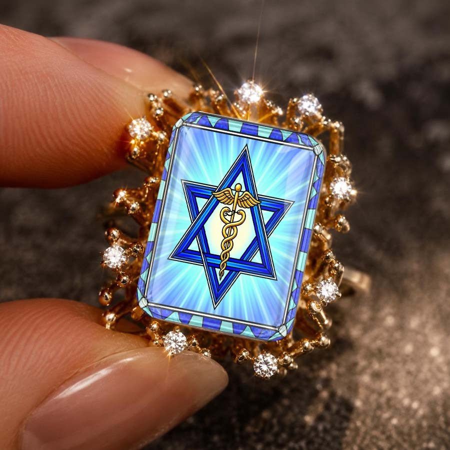 Star of David Square Ring