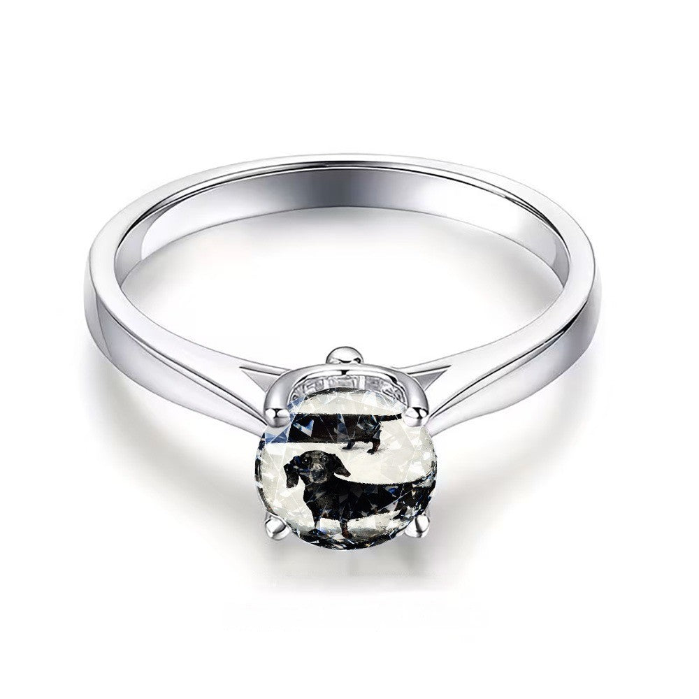 Two Dog Silhouette Ring