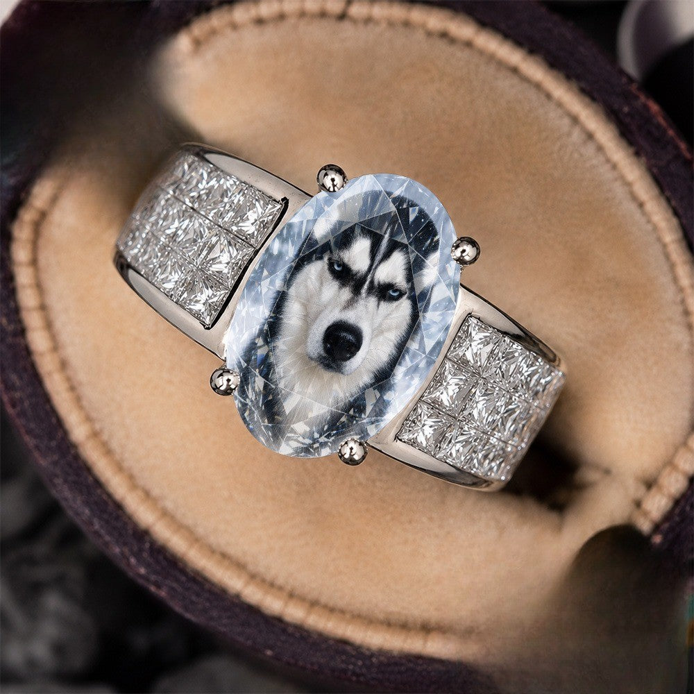 Husky Portrait Oval Ring
