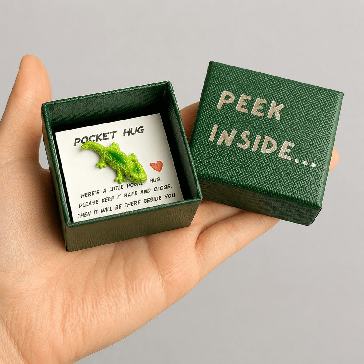 Green Lizard Pocket Hug Box