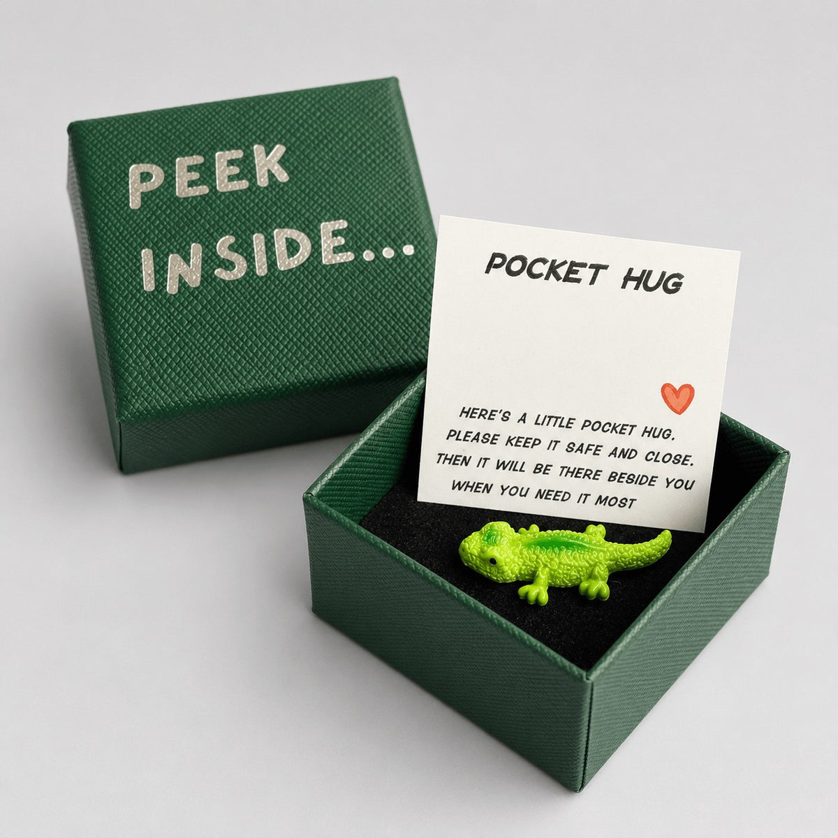 Green Lizard Pocket Hug Box