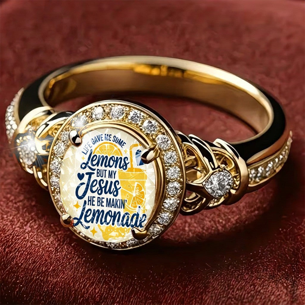 Lemonade Quote Oval Ring
