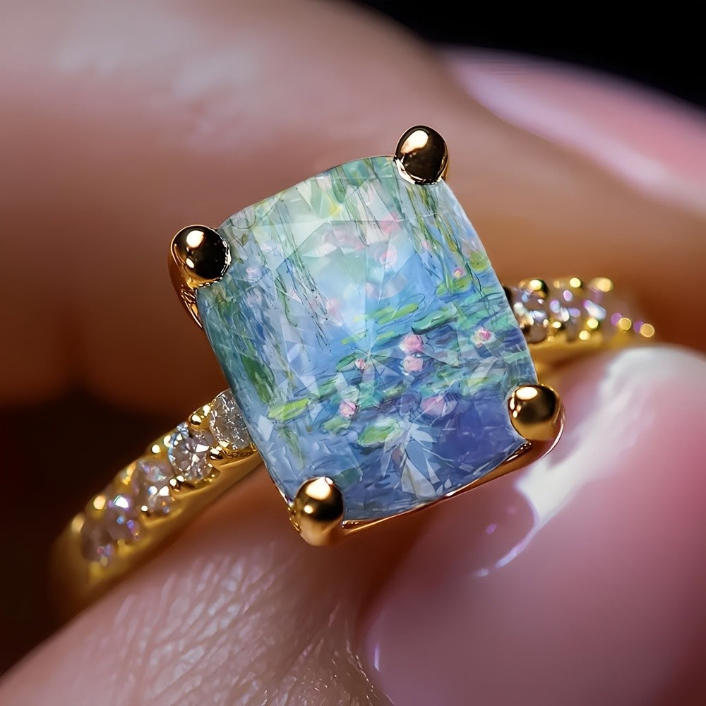Water Lily Square Ring