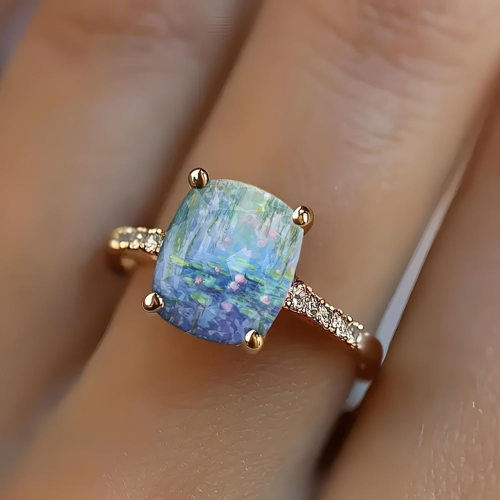 Water Lily Square Ring