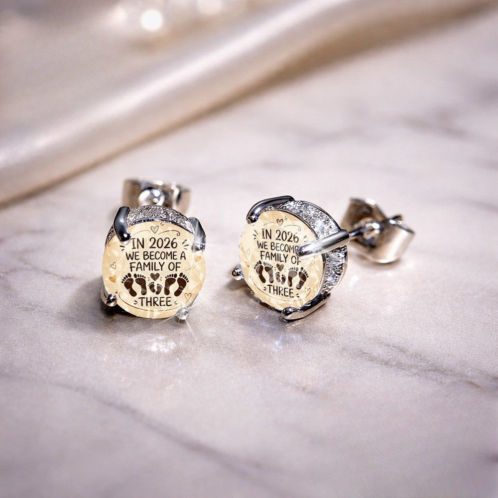 Family Footprint Stud Earrings