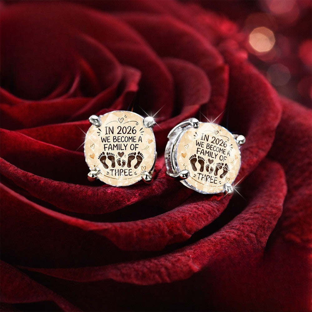 Family Footprint Stud Earrings