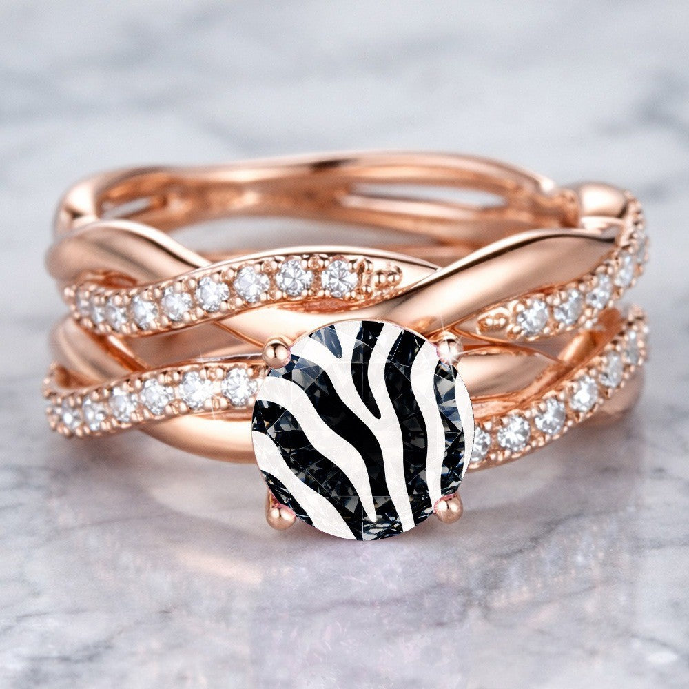 Zebra Stripe Statement Ring