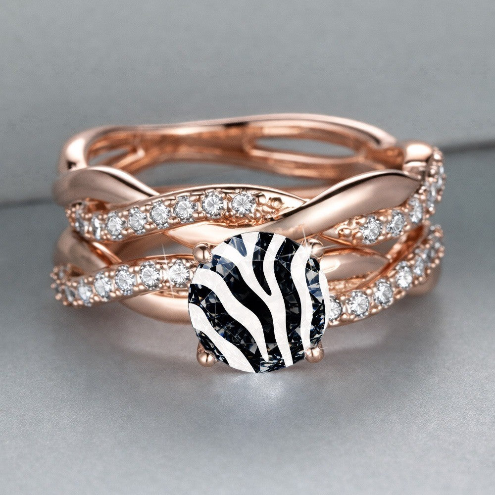 Zebra Stripe Statement Ring