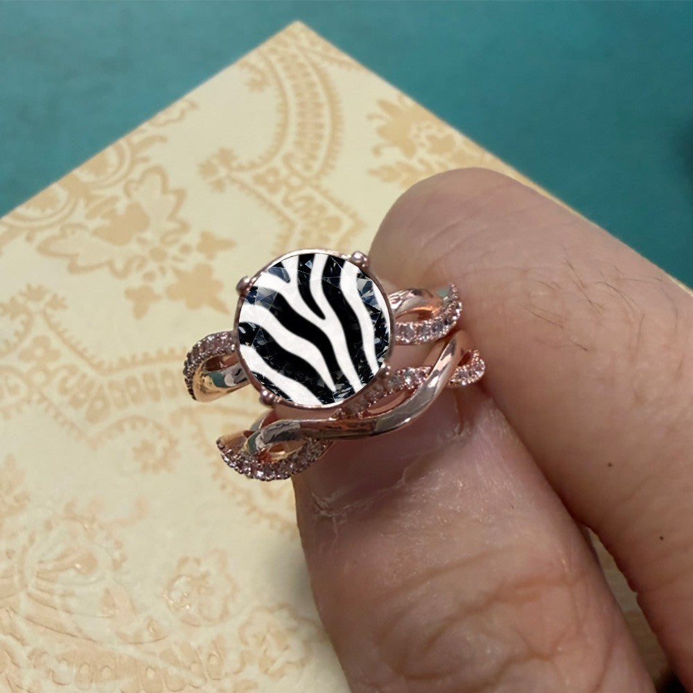 Zebra Stripe Statement Ring