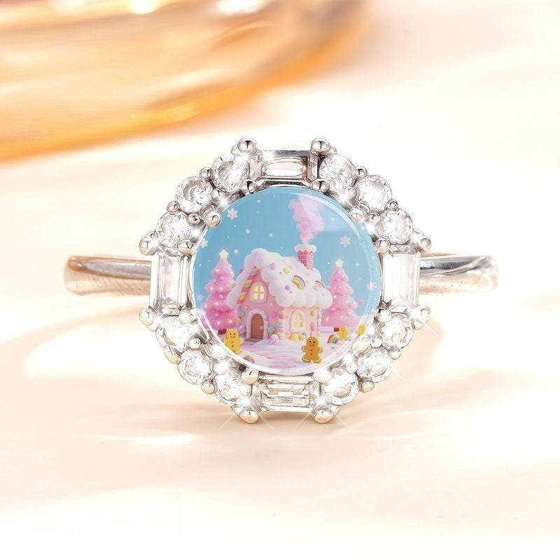 Winter Gingerbread House Ring