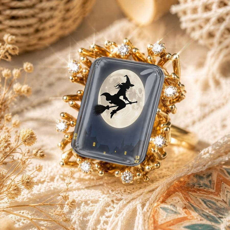 Witch & Moon Rectangular Ring