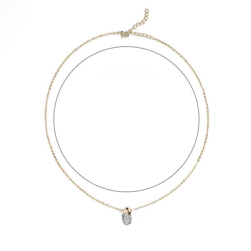 Crystal Pave Gold-Tone Pendant Necklace