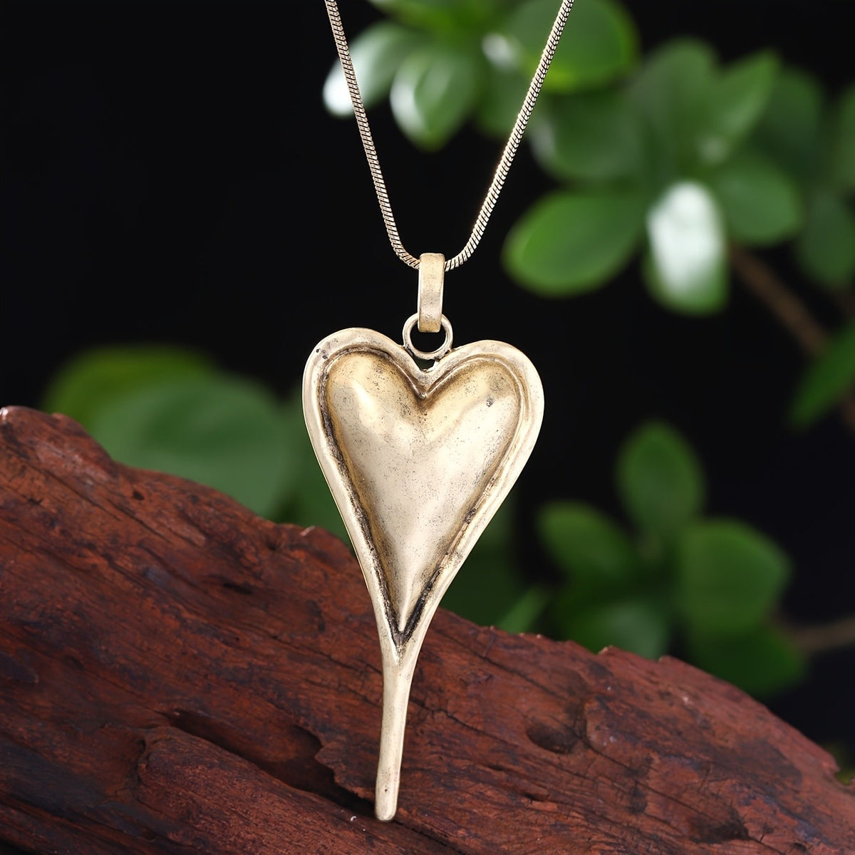 Elongated Pointed Heart Necklace