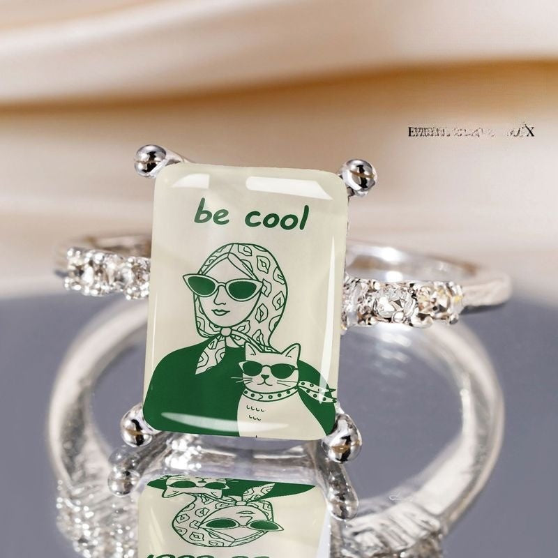 Be Cool Cat Rectangular Ring