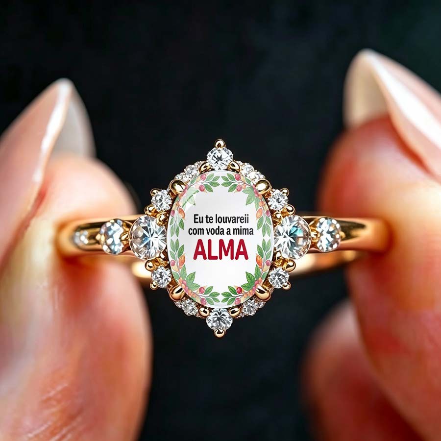 Floral Wreath Oval Ring