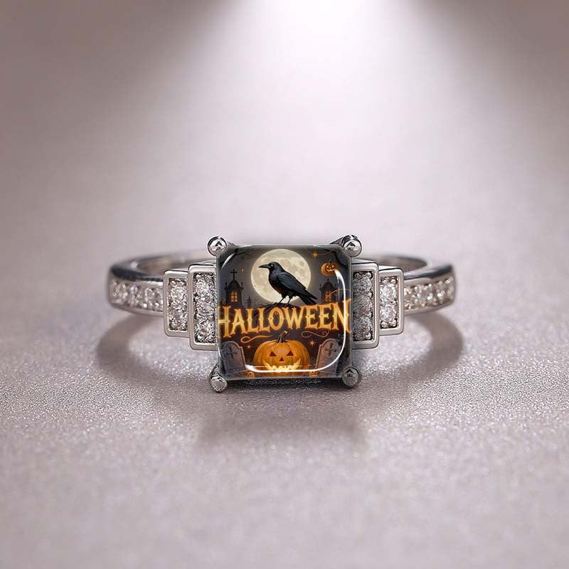 Halloween Crow Square Ring